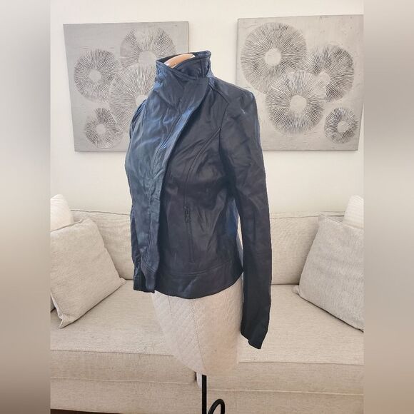🌹 Trouvé 🌹 Drape Front Leather Jacket - [Small, Black] - Picture 7 of 14